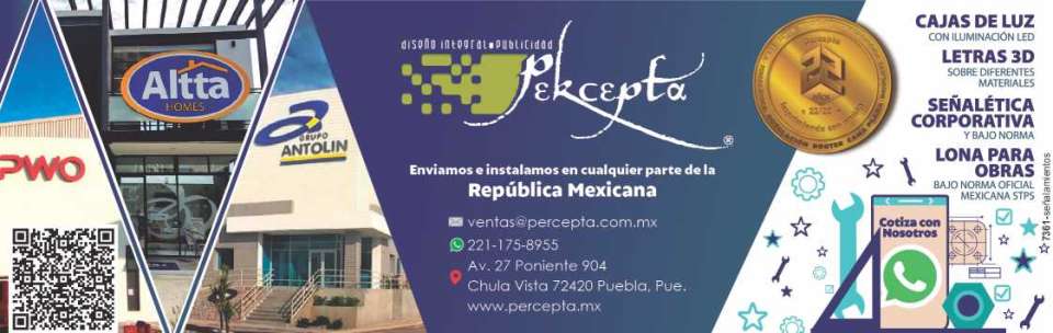 Letras 3D, Cajas de luz con iluminacion led, Señaletica Corporativa, lona para obras, Diseño Integral, Publicidad, Percepta Letras 3D, Cajas de luz con iluminacion led, Señaletica Corporativa, lona para obras, Diseño Integral, Publicidad, Percepta