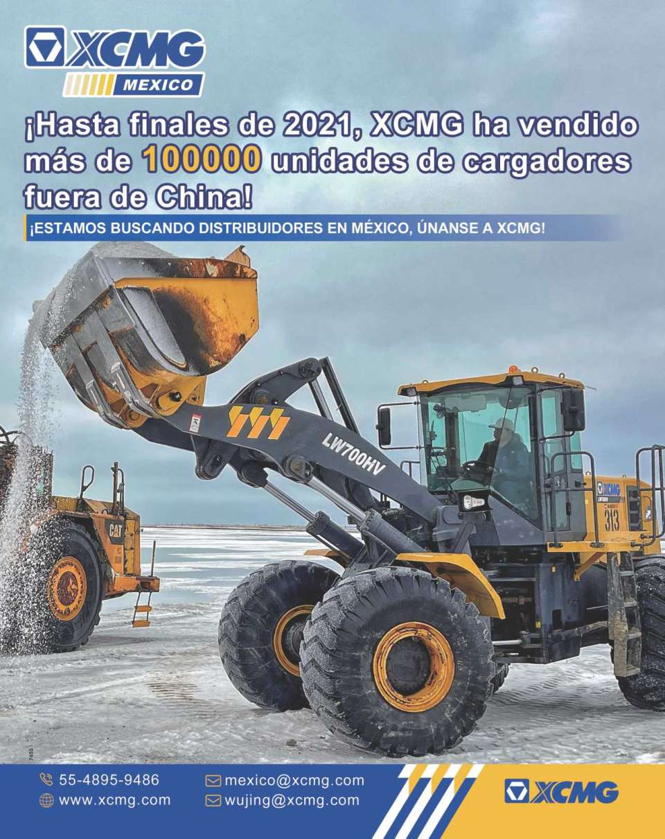 XCMG busca distribuidores en Mexico. Hasta finales de 2021, XCMG ha vendido mas de 100,000 unidades de cargadores fuera de China !