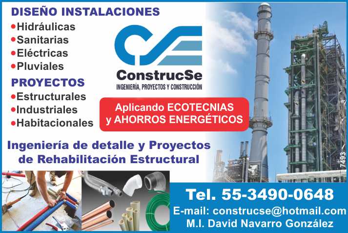 DESIGN OF HYDRAULIC, SANITARY, ELECTRICAL, PLUVIAL INSTALLATIONS, - INDUSTRIAL AND HOUSING STRUCTURAL PROJECTS, DETAILED ENGINEERING. STRUCTURAL REHABILITATION PROJECTS