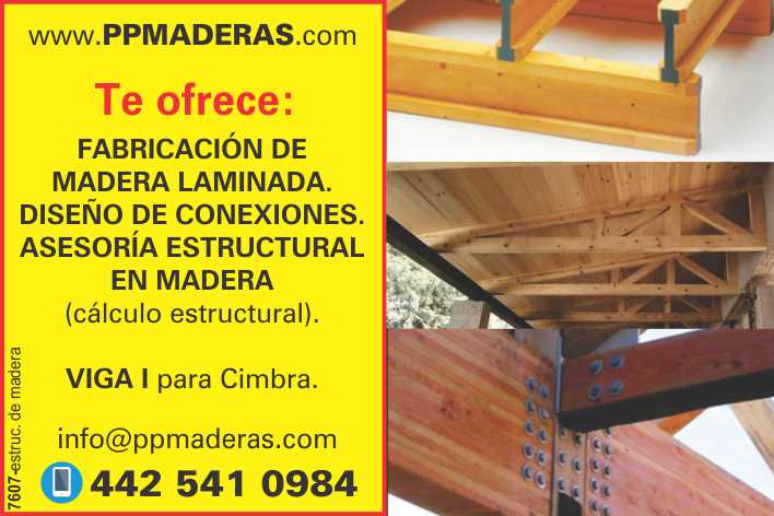 PPMADERAS Te ofrece: *Fabricacion de Madera Laminada. *Diseño de conexiones. *Asesoria Estructural en Madera (calculo estructural) VIGA I para Cimbra