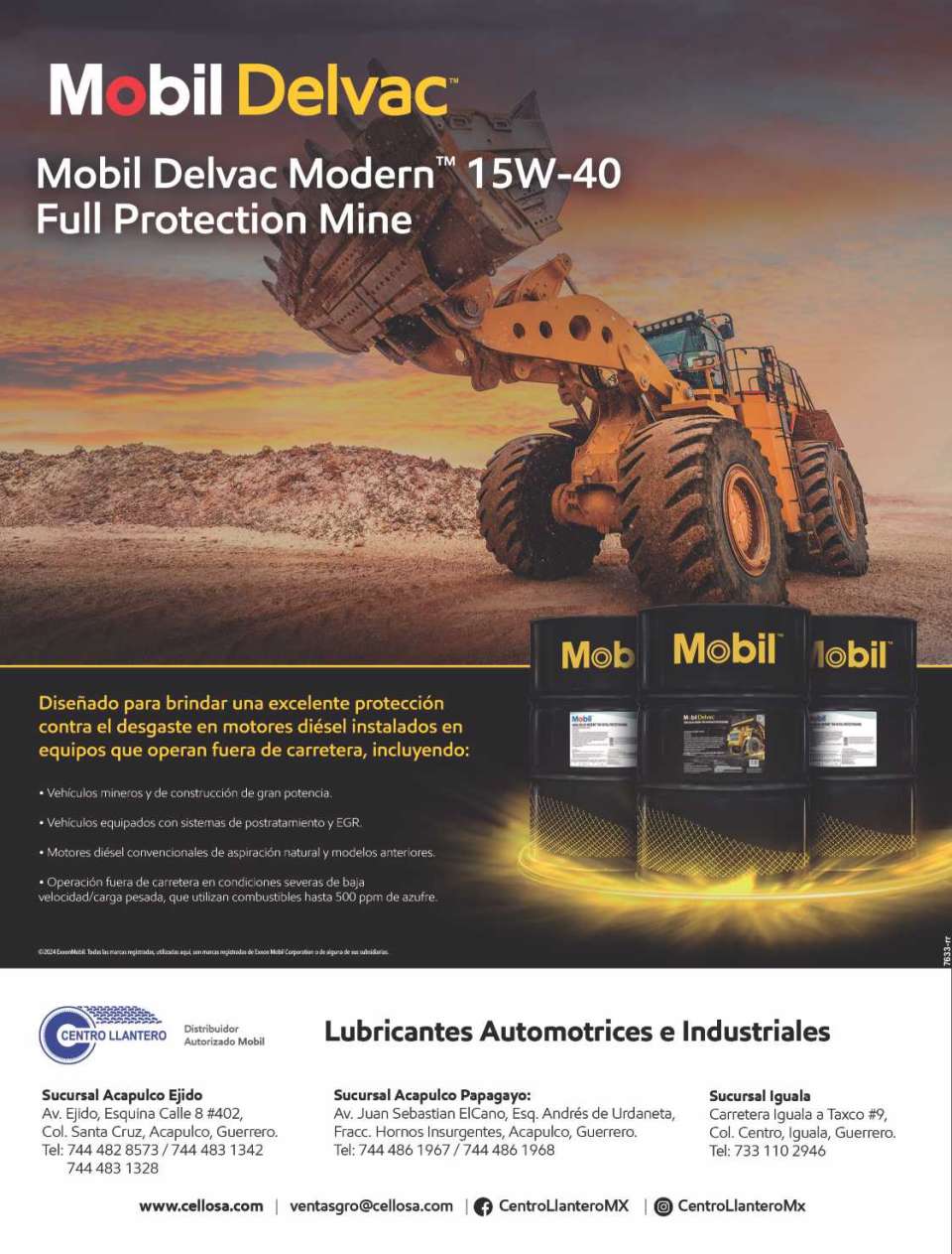 LUBRICANTS Mobil Delvac Modern 15W-40 Full Protection Mine. Designed to provide excellent protection against wear in diesel engines installed in equipment that operates off-highway.