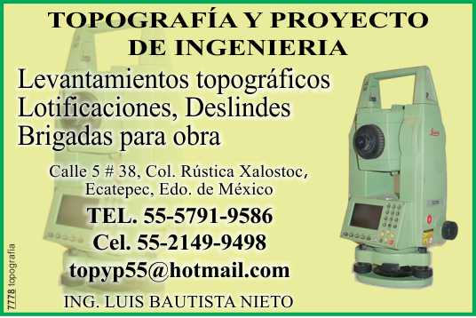 Topography and Engineering Project. Topographic surveys, subdivisions, boundaries, brigades for work.