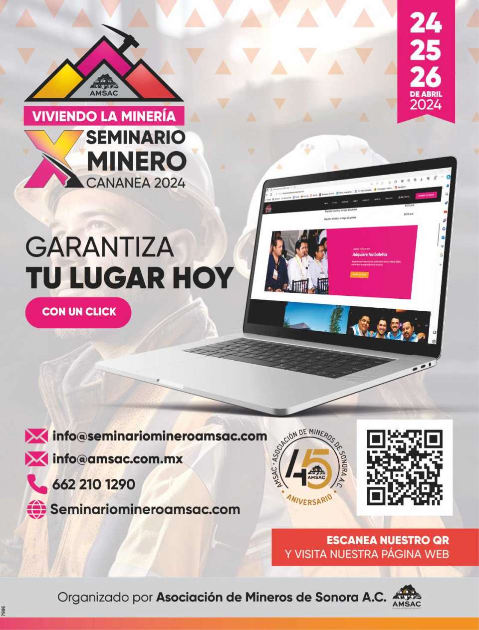 10th Mining Seminar in CANANEA, Sonora, at Parque Tamosura, from April 24-26, 2024.