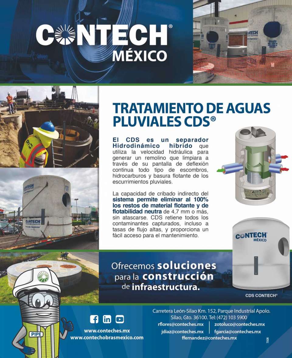 CDS Stormwater Treatment Plants, hybrid hydrodynamic separator, the indirect screening of the system allows the 100% elimination of floating material and neutral buoyancy debris