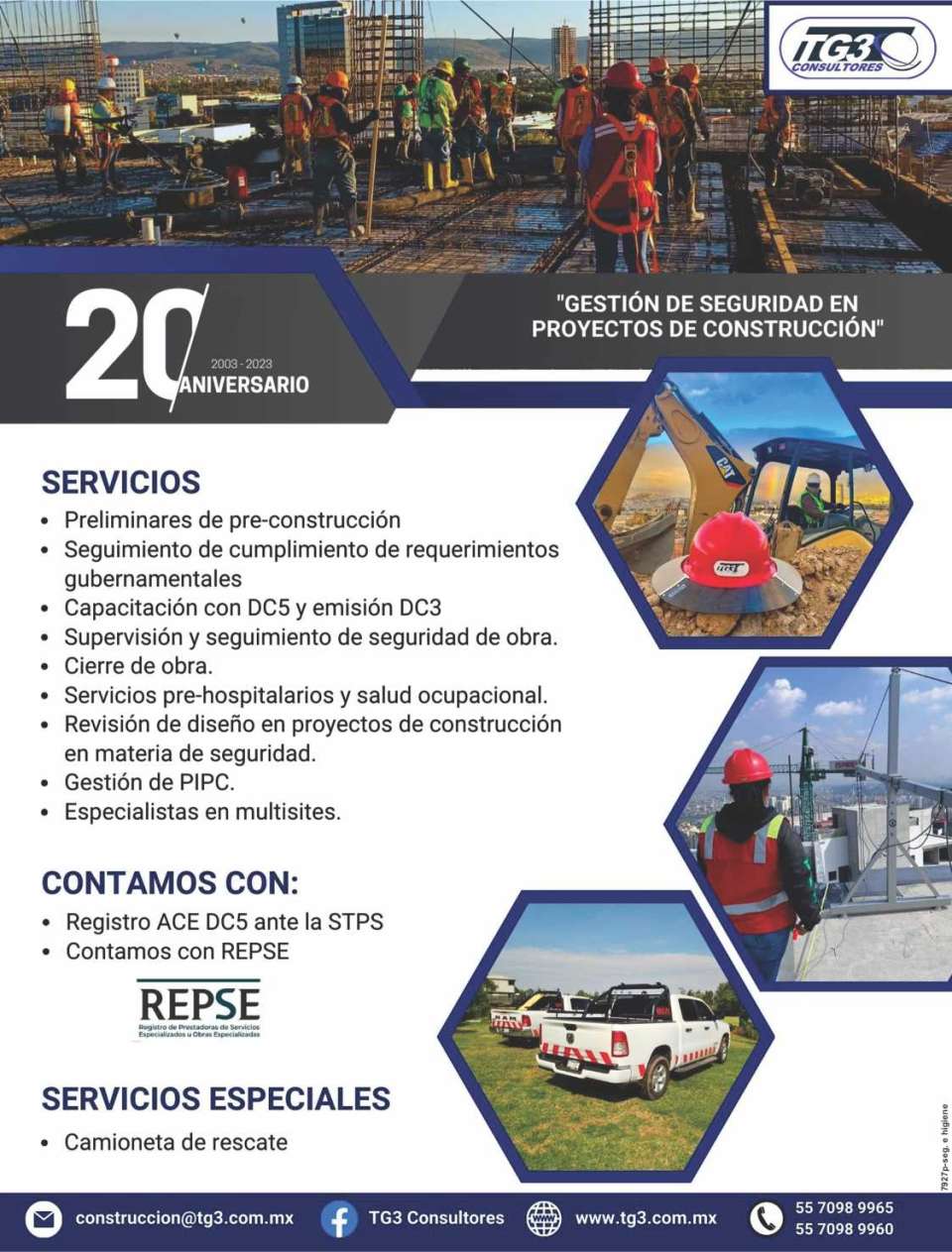Safety Management in Projects and Construction, Special Services. Preliminaries of Pre Construction, Monitoring of compliance with government requirements. Work closure.