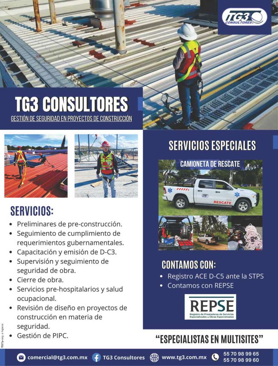 Safety Management in Projects and Construction, Special Services. Preliminaries of Pre Construction, Monitoring of compliance with government requirements. Work closure.