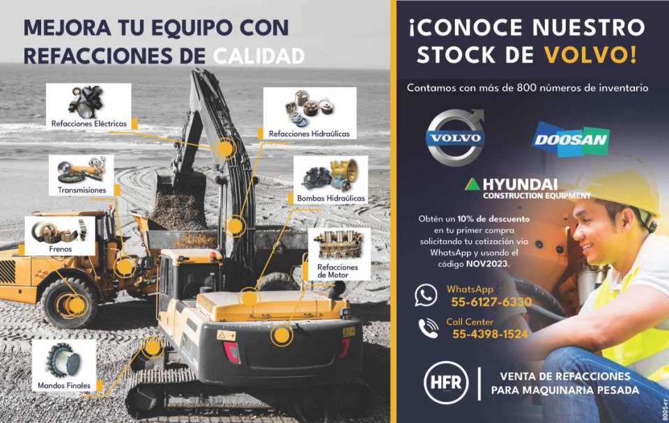 Sale of Spare Parts for Heavy Machinery. Improve your Equipment with Quality Parts. ! Get to know our VOLVO Stock! We have more than 800 inventory numbers. VOLVO - DOOSAN - HYUNDAI