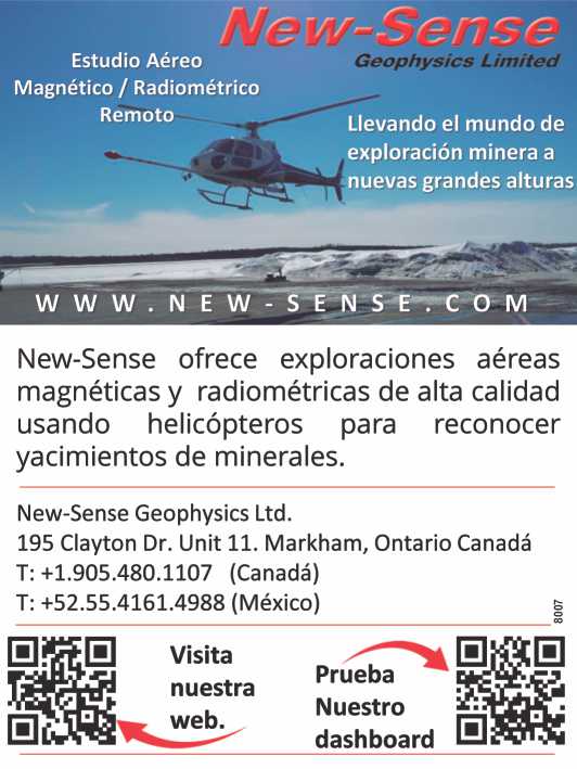 New-Sense ofrece exploraciones aereas magneticas y radiometricas de alta calidad usando helicopteros para reconocer yacimientos de minerales