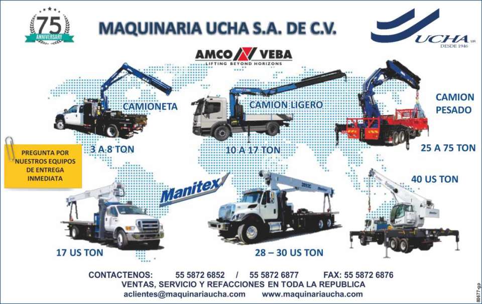 Truck: 3 to 8 Ton. Light Truck: 10 to 17 Ton. Heavy Truck: 25 to 75 Ton. Ask for Our Immediate Delivery Teams. Sales, Services and Parts throughout the Republic.