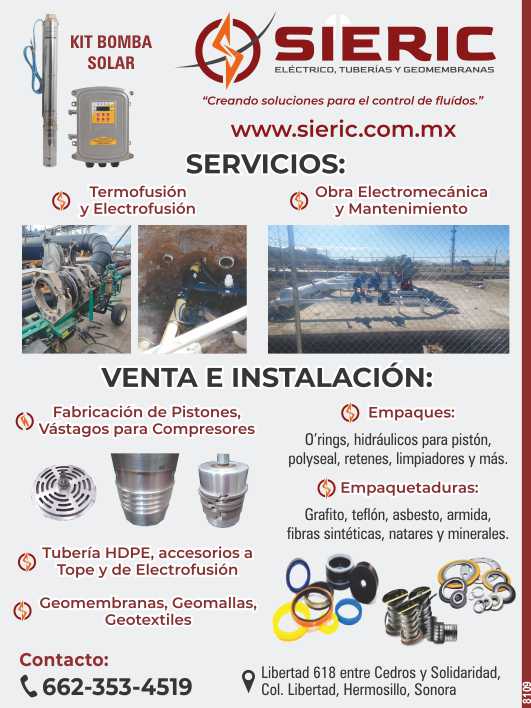 Termofusion y Electrofusion. Obra Electromecanica y Mantenimiento.Bombeo y Energia Solar. Venta e Instalacion: Tuberia HDPE.Cables y Conectores, Geomembranas, Geomallas y Geotextiles.Kit Bomba Solar Termofusion y Electrofusion. Obra Electromecanica y Mantenimiento.Bombeo y Energia Solar. Venta e Instalacion: Tuberia HDPE.Cables y Conectores, Geomembranas, Geomallas y Geotextiles.Kit Bomba Solar