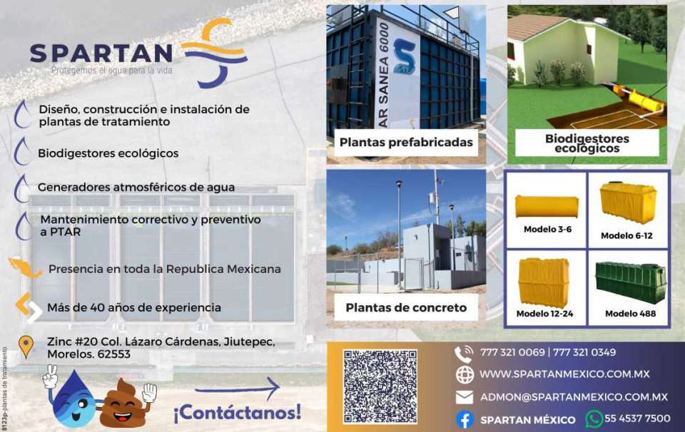 Design, Construction and Installation of Treatment Plants, ecological Biodigesters, Atmospheric Water Generators, Corrective and Preventive Maintenance to WWTP.