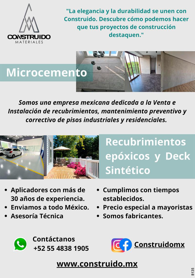 Microcement, Epoxy Coatings and Synthetic Deck Preventive and corrective maintenance of industrial and residential floors. Technical advice.