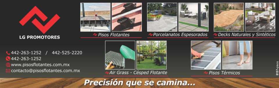 Pisos Flotantes, Porcelanatos Espesorados, Decks Naturales y Sinteticos, Pisos Termicos, Air Grass - Cesped Flotante. Precision que se camina...