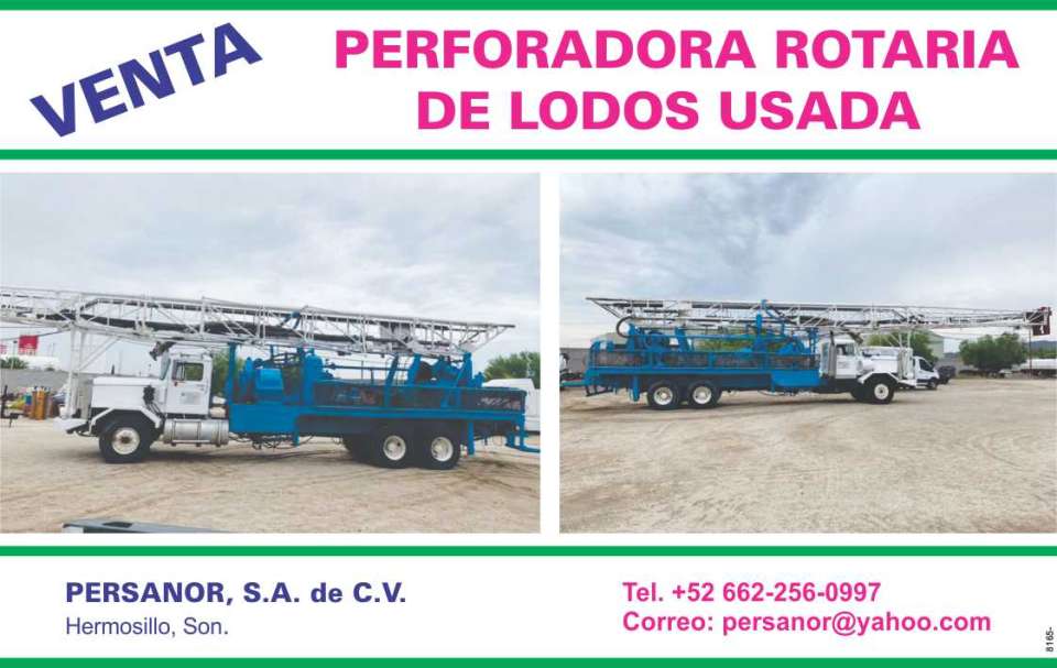 En venta perforadora rotaria de lodos usada, ubicada en Hermosillo, Son.