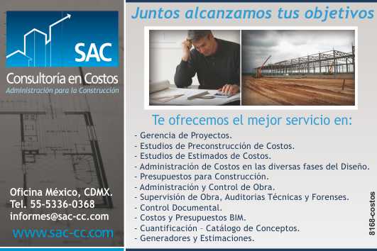 Consultoria de costos de la construccion, supervision, administracion y control de obra, mantenimiento y construccion. Consultoria de costos de la construccion, supervision, administracion y control de obra, mantenimiento y construccion.