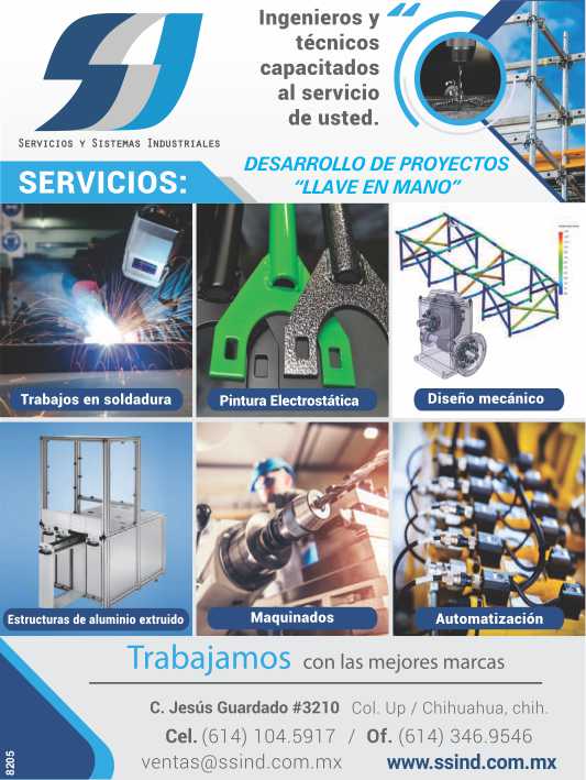 Engineers and technicians trained at your service, welding work, electrostatic painting, mechanical design, extruded aluminum structures, machining, automation