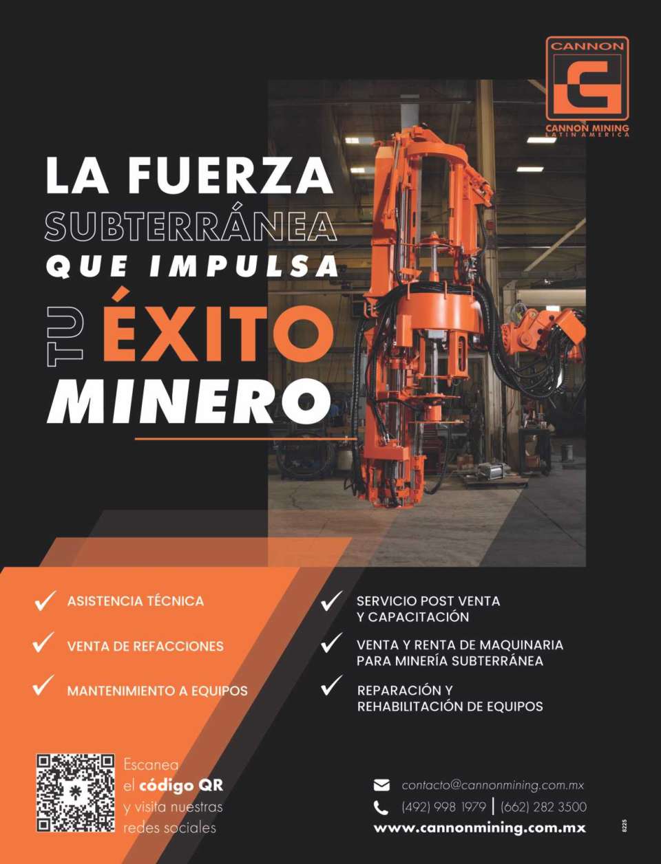 The underground force that drives your mining success. Technical assistance, sale of spare parts, equipment maintenance, service and training, machinery for underground mining, equipment repair