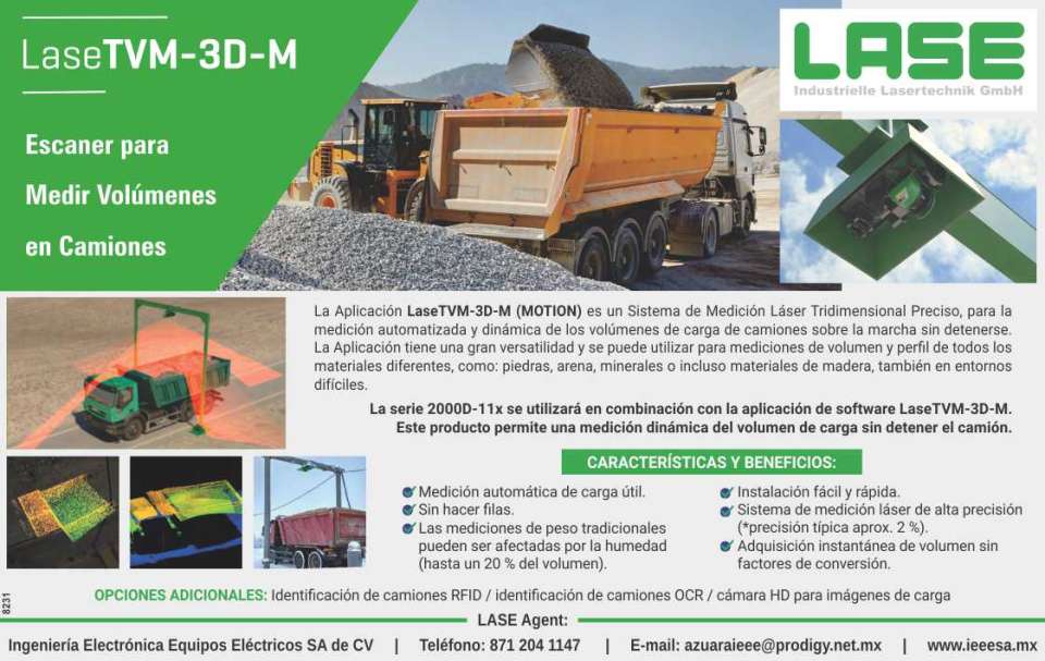 La Aplicacion LASETVM-3D-M (MOTION), es un Sistema de Medicion Laser Tridimensional Preciso. Este producto permite una Medicion Dinamica del Volumen de carga, sin detener el camion. La Aplicacion LASETVM-3D-M (MOTION), es un Sistema de Medicion Laser Tridimensional Preciso. Este producto permite una Medicion Dinamica del Volumen de carga, sin detener el camion.