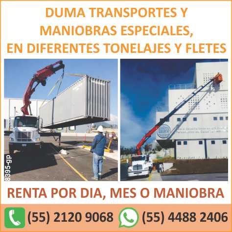 Special Transports and Maneuvers, in different Tonnages and Freight. Rent per day, month or maneuver.