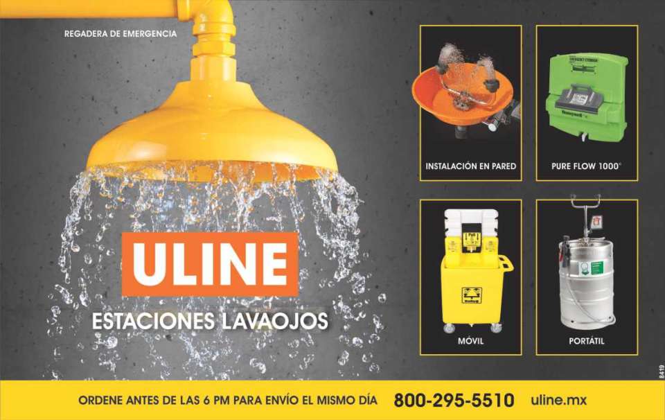 Uline - Eyewash Stations and Supplies, Emergency Shower/Eyewash, Wall Mount, Wall, Pure Flow 1000, Mobile