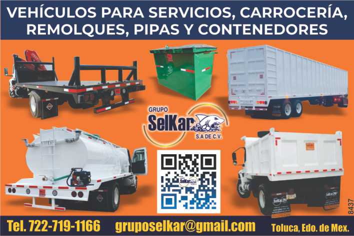 Vehicles for services, bodies, trailers, pipes and containers