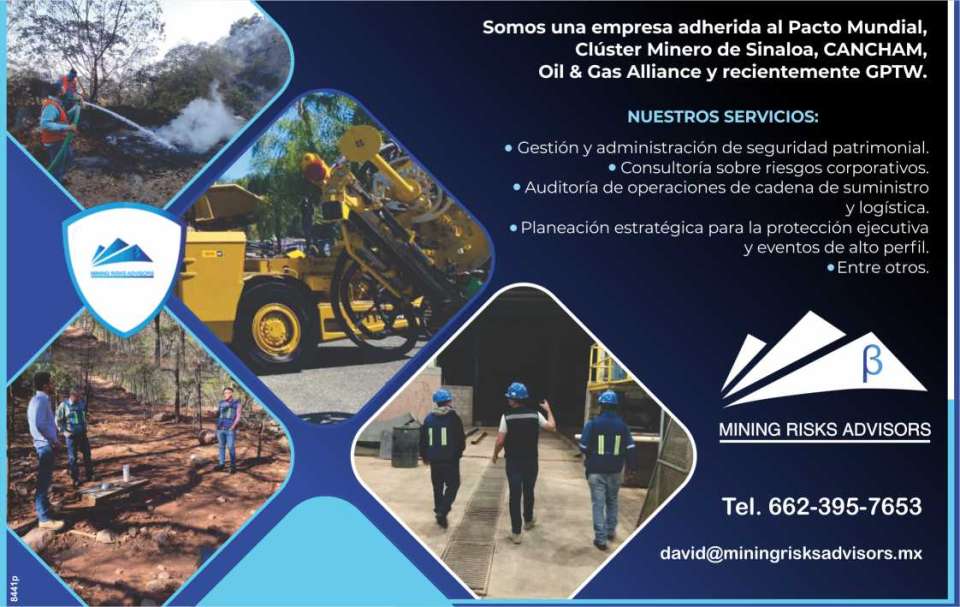 Consultoria en materia de administracion de riesgos de seguridad fisica y patrimonial, especializada en proyectos de exploracion y operacion minera Consultoria en materia de administracion de riesgos de seguridad fisica y patrimonial, especializada en proyectos de exploracion y operacion minera
