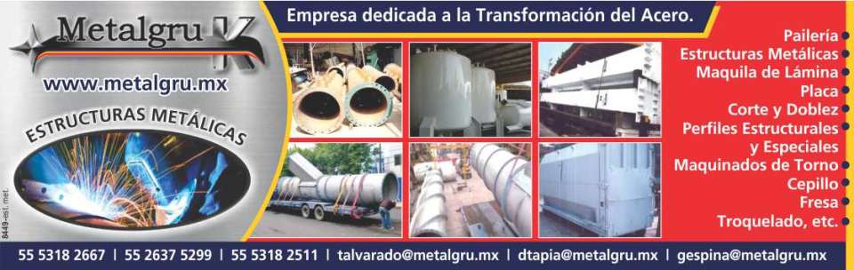 Estructuras Metalicas *Paileria *Maquila de lamina *Placa *Corte y Doblez *Perfiles Estructurales y especiales *Maquinados de torno *Cepillo *Fresa *Troquelado Estructuras Metalicas *Paileria *Maquila de lamina *Placa *Corte y Doblez *Perfiles Estructurales y especiales *Maquinados de torno *Cepillo *Fresa *Troquelado