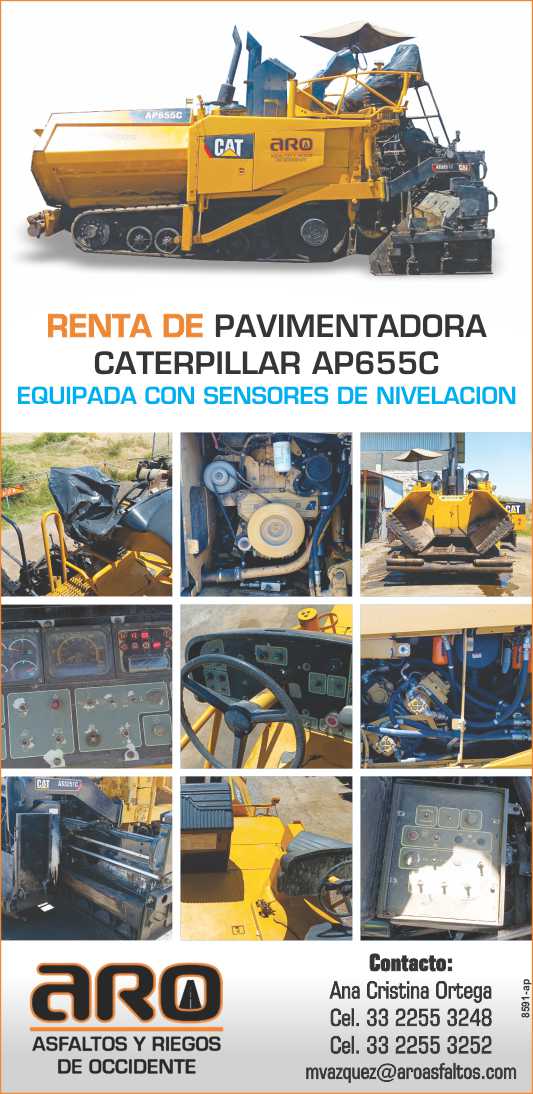 Renta de Pavimentadora CAT AP655C, Equipada con Sensores de Nivelacion.