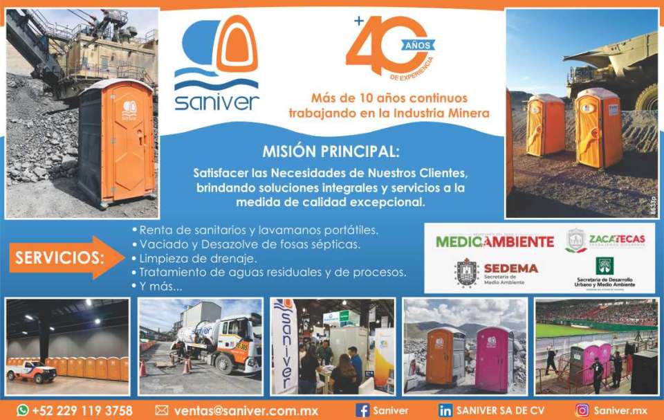 Renta de Sanitarios y Lavamanos Portatiles. Vaciado y Desazolve de fosas septicas. Limpieza de Drenaje. Tratamiento de aguas residuales y de procesos. Mas de 10 años trabajando en la industria Minera Renta de Sanitarios y Lavamanos Portatiles. Vaciado y Desazolve de fosas septicas. Limpieza de Drenaje. Tratamiento de aguas residuales y de procesos. Mas de 10 años trabajando en la industria Minera