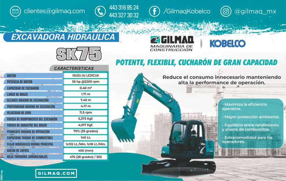 SK75 Hydraulic Excavator, Powerful, Flexible, Large Capacity Bucket. Reduces unnecessary consumption while maintaining high operating performance. SK75 Hydraulic Excavator, Powerful, Flexible, Large Capacity Bucket. Reduces unnecessary consumption while maintaining high operating performance.