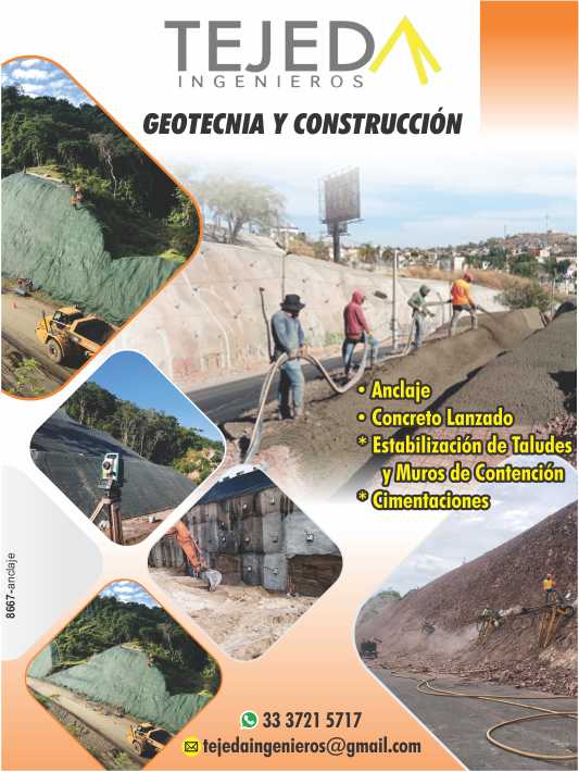 Anclaje, concreto lanzado, estabilizacion de taludes y muros de contencion, cimentaciones Anclaje, concreto lanzado, estabilizacion de taludes y muros de contencion, cimentaciones