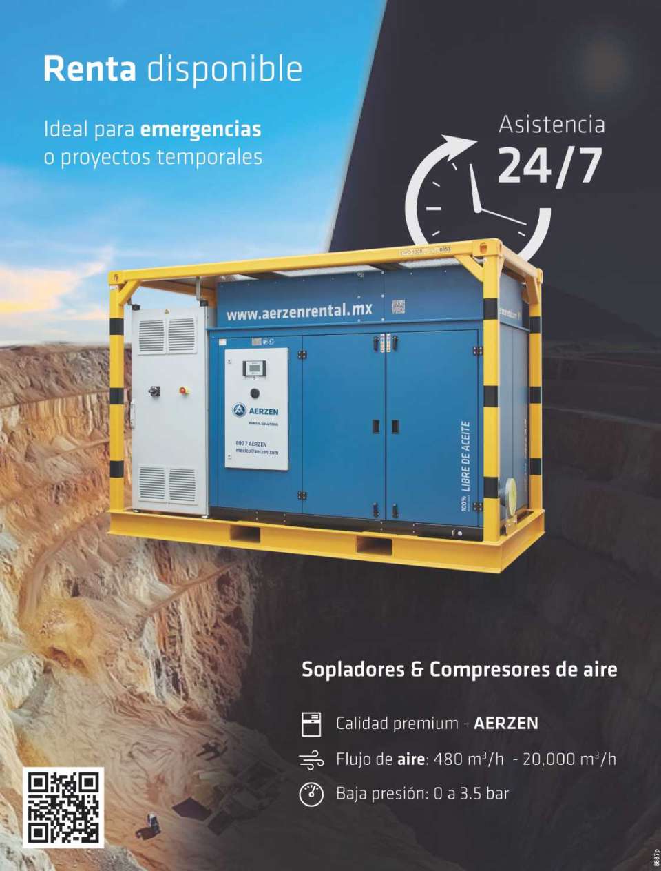 Alquiler temporal de Compresores y Sopladores de Aire. Flujo de Aire: 480m3/h-20,000 m3/h. Baja Presion: 0 a 3.5 bar. Asistencia 24/7, Calidad Premiun. Bajo nivel de ruido, Asesoramiento. Alquiler temporal de Compresores y Sopladores de Aire. Flujo de Aire: 480m3/h-20,000 m3/h. Baja Presion: 0 a 3.5 bar. Asistencia 24/7, Calidad Premiun. Bajo nivel de ruido, Asesoramiento.
