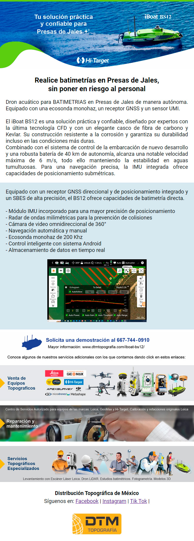 Realice batimetrias en Presas de Jales, sin poner en riesgo al personal. Dron acuatico para BATIMETRIAS en Presas de Jales de manera autonoma. Equipado con ecosonda, receptor GNSS y sensor UMI. Realice batimetrias en Presas de Jales, sin poner en riesgo al personal. Dron acuatico para BATIMETRIAS en Presas de Jales de manera autonoma. Equipado con ecosonda, receptor GNSS y sensor UMI.