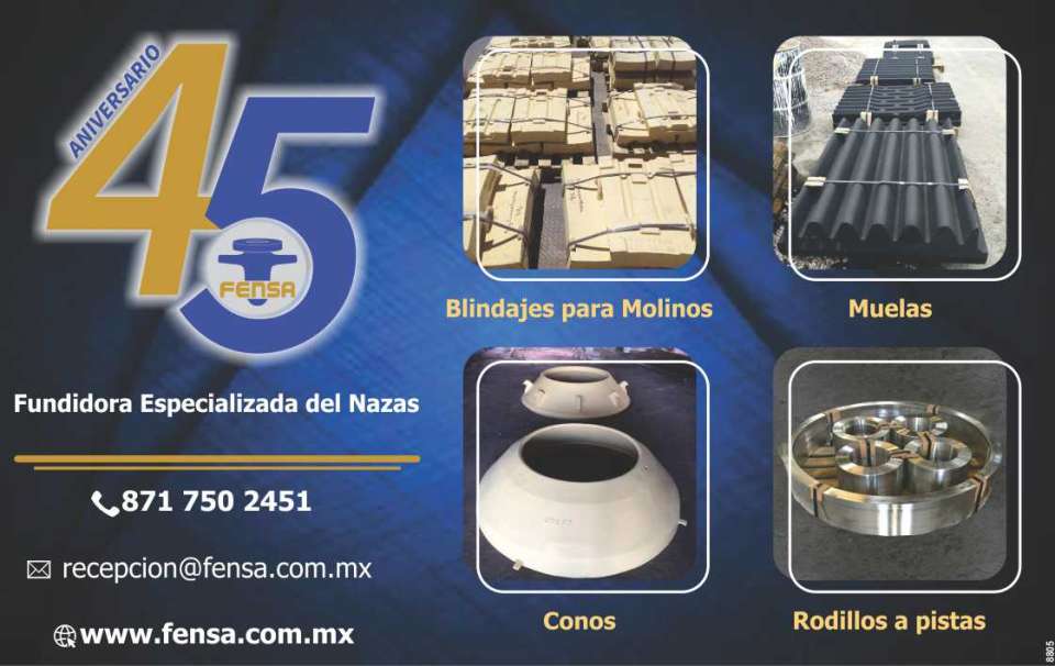 Specialized Foundry of Nazas. Shielding for Mills, Grinding Wheels, Cones, Rollers and Tracks. Specialized Foundry of Nazas. Shielding for Mills, Grinding Wheels, Cones, Rollers and Tracks.