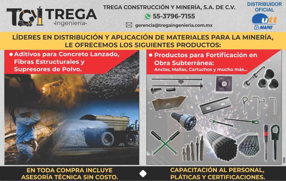 Aditivos para Concreto Lanzado, Fibras Estructurales y Supresores de Polvo. Productos para Fortificacion en Obras Subterranea: anclas, mallas, cartuchos y mucho mas... Aditivos para Concreto Lanzado, Fibras Estructurales y Supresores de Polvo. Productos para Fortificacion en Obras Subterranea: anclas, mallas, cartuchos y mucho mas...