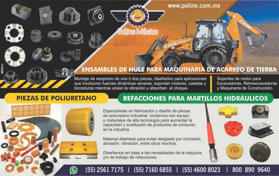 Ensambles de hule para maquinaria de acarreo de tierra, piezas de poliuretano, refacciones para martillos hidraulicos
