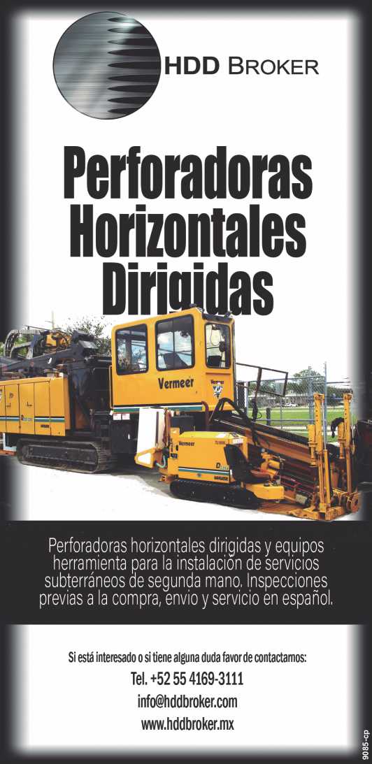 Perforadoras horizontales dirigidas y equipos herramienta para la instalacion de servicios subterraneos de segunda mano. Inspecciones previas a la compra, envio y servicio en español.