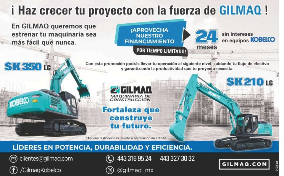 ¡ Haz crecer tu proyecto con la fuerza de GILMAQ ! En Gilmaq queremos que estrenar tu maquinaria sea mas facil que nunca. ¡Aprovecha nuestro financiamiento!