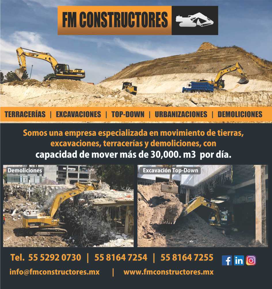 Movimiento de tierras, Excavaciones, Top- Down, Urbanizaciones, Terracerias, Demoliciones. Capacidad para mover 30,000 m3, por dia. Presencia en Zona Metropolitana, Puerto Vallarta Movimiento de tierras, Excavaciones, Top- Down, Urbanizaciones, Terracerias, Demoliciones. Capacidad para mover 30,000 m3, por dia. Presencia en Zona Metropolitana, Puerto Vallarta