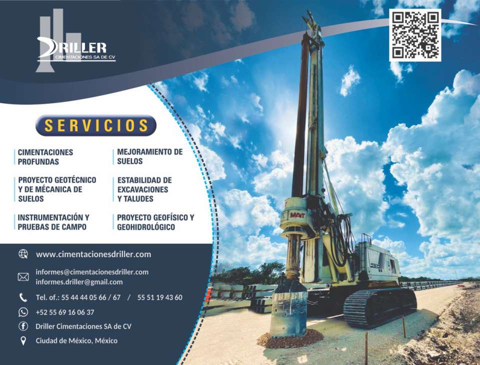 Piers and Piles, Foundations, Diaphragm Wall, Foundations, Micropiles, Soil Injection, Sheet Piling, Berlin Wall, Pumping System, PIT, Load Test in Piles.